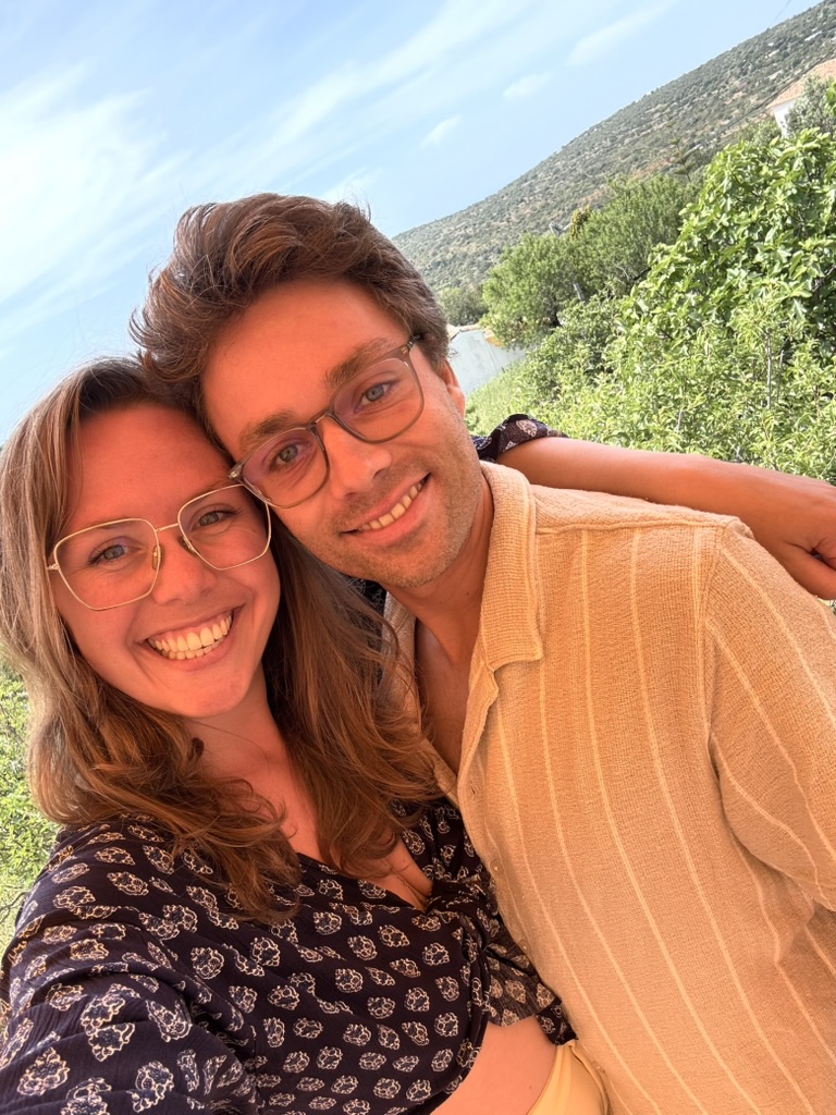 Founders smiling together in the Algarve hills