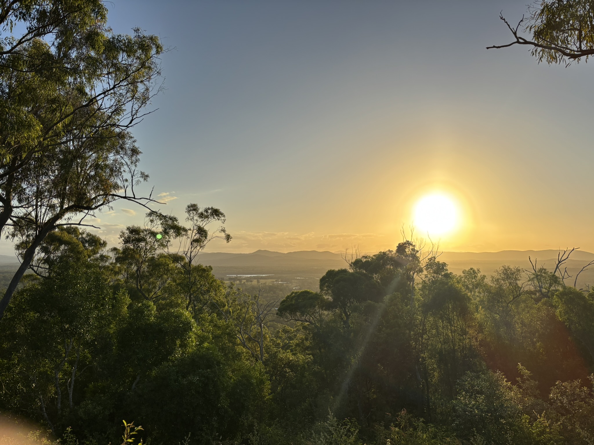 The wooded Algarve hills at dusk